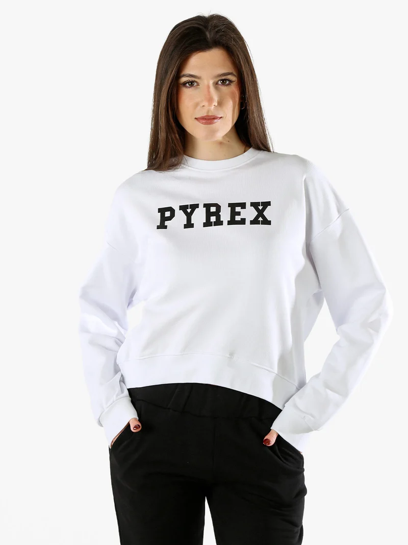 Felpa donna oversize con logo - bianco
