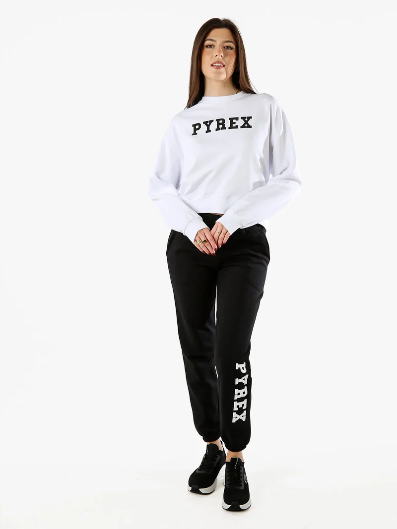 Felpa donna oversize con logo - bianco