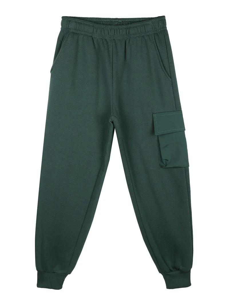 Completo tuta da bambino 2 pezzi con cappuccio e interno felpato - verde
