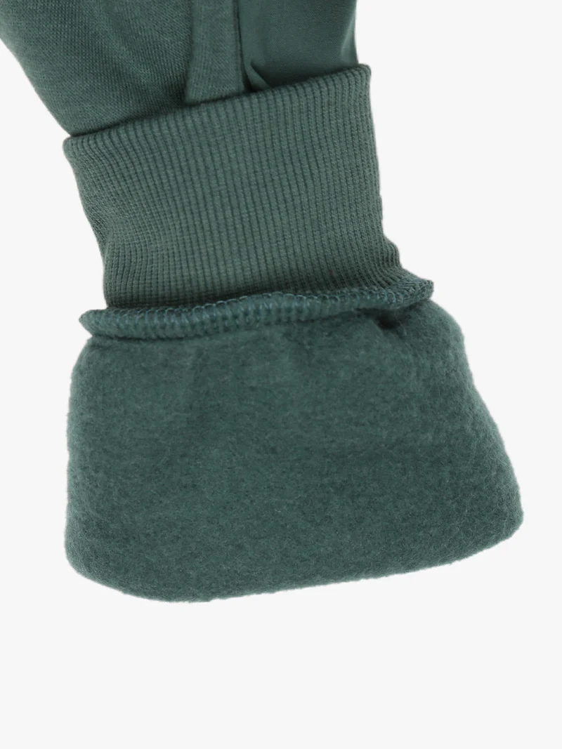 Completo tuta da bambino 2 pezzi con cappuccio e interno felpato - verde