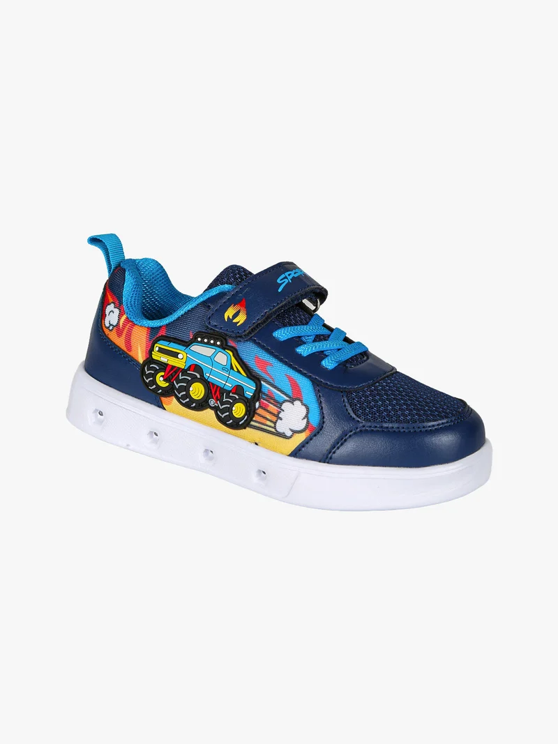 Sneakers da ragazzo con luci e cinturino a strappo - blu