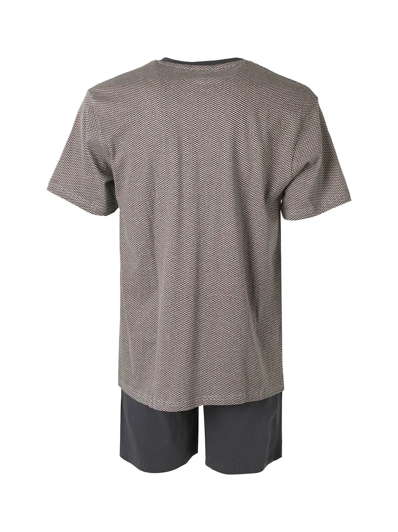 Pigiama corto da uomo in cotone - grigio