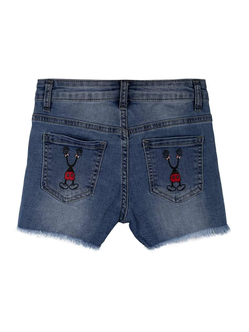 Shorts bambina in denim con stampe sul retro - jeans
