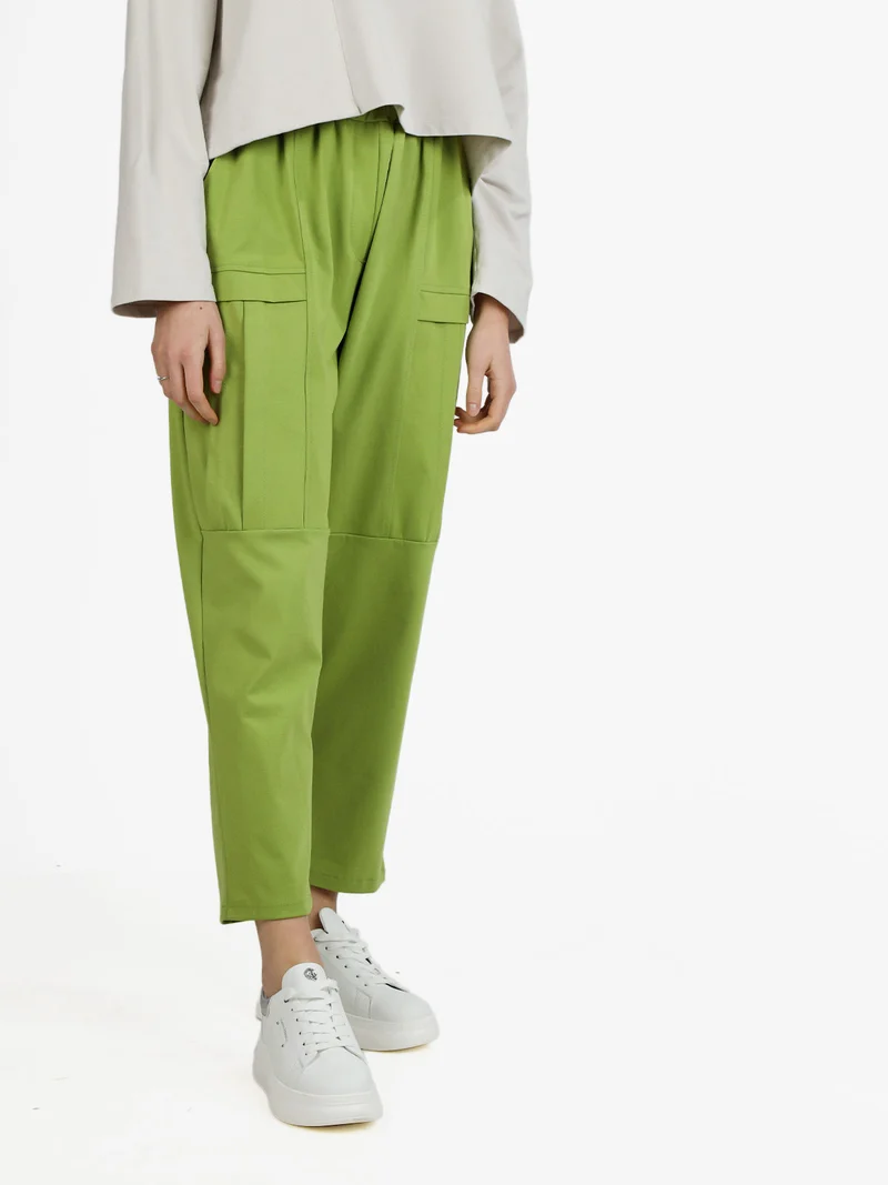 Pantaloni jogger da donna a gamba larga - mela