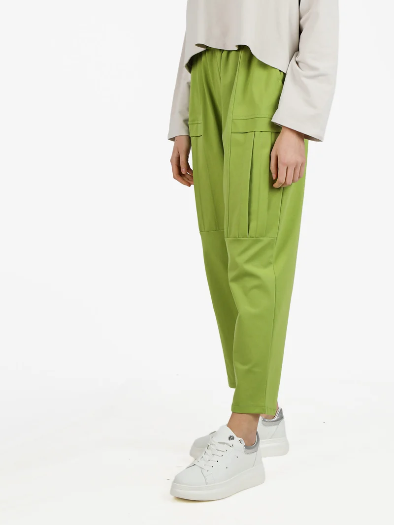 Pantaloni jogger da donna a gamba larga - mela