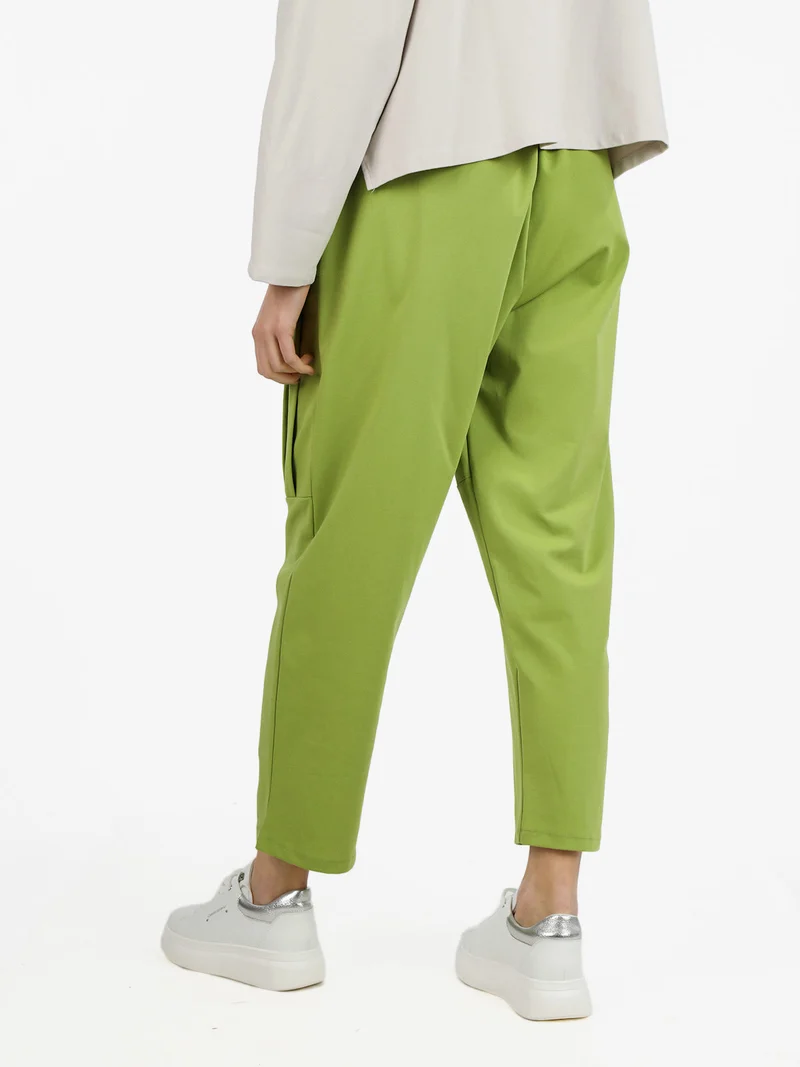 Pantaloni jogger da donna a gamba larga - mela