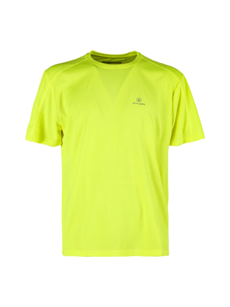 T-shirt sportiva da uomo in mesh traspirante - giallo