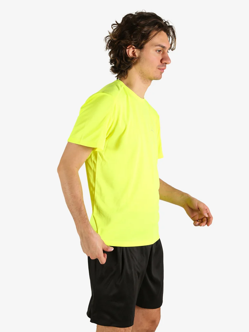 T-shirt sportiva da uomo in mesh traspirante - giallo