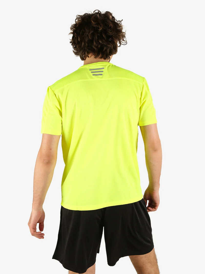 T-shirt sportiva da uomo in mesh traspirante - giallo