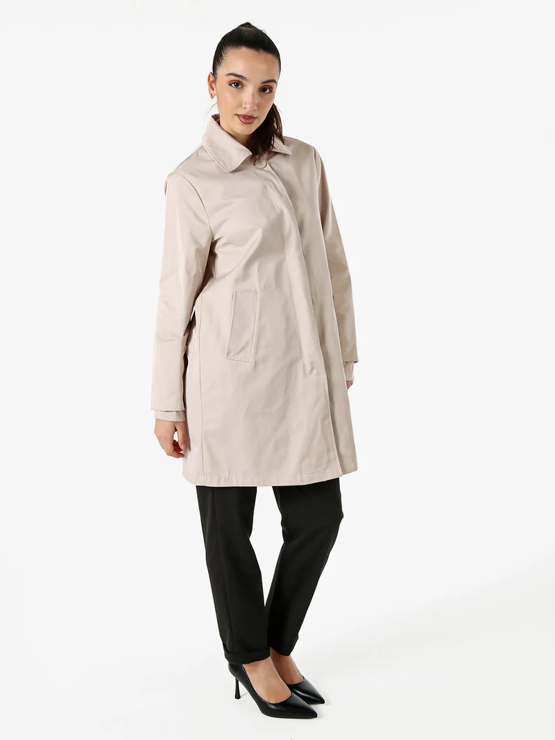 Trench impermeabile da donna con bottoni - beige