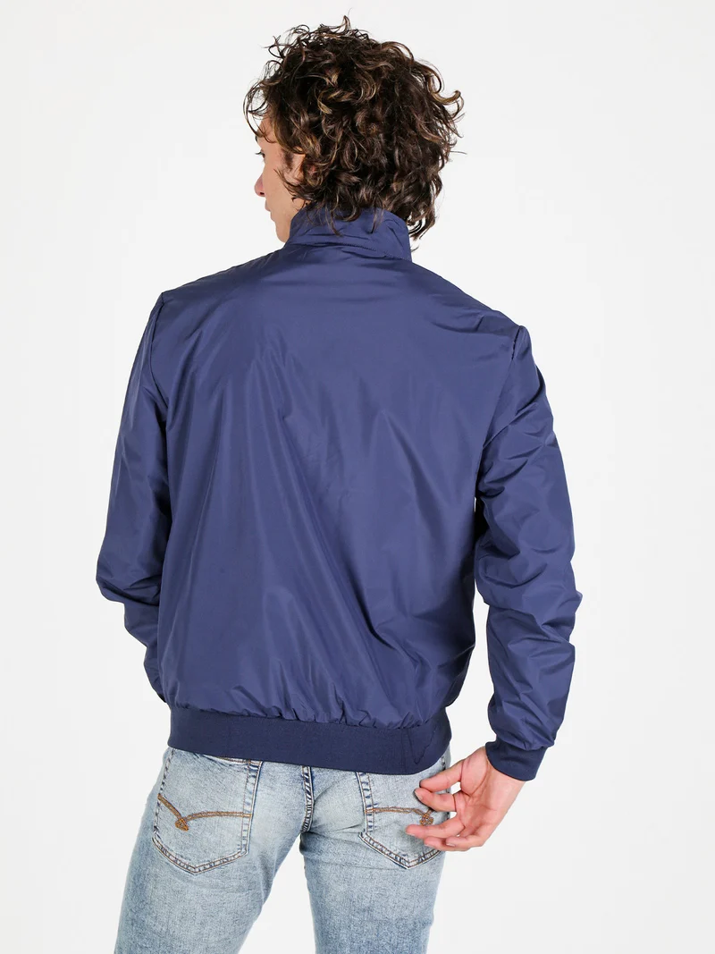 Giacca a vento leggera da uomo con zip - blu scuro