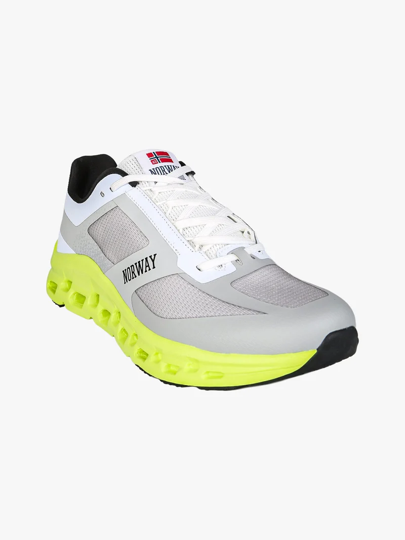Sneakers sportive da uomo con intersuola geometrica - grigio