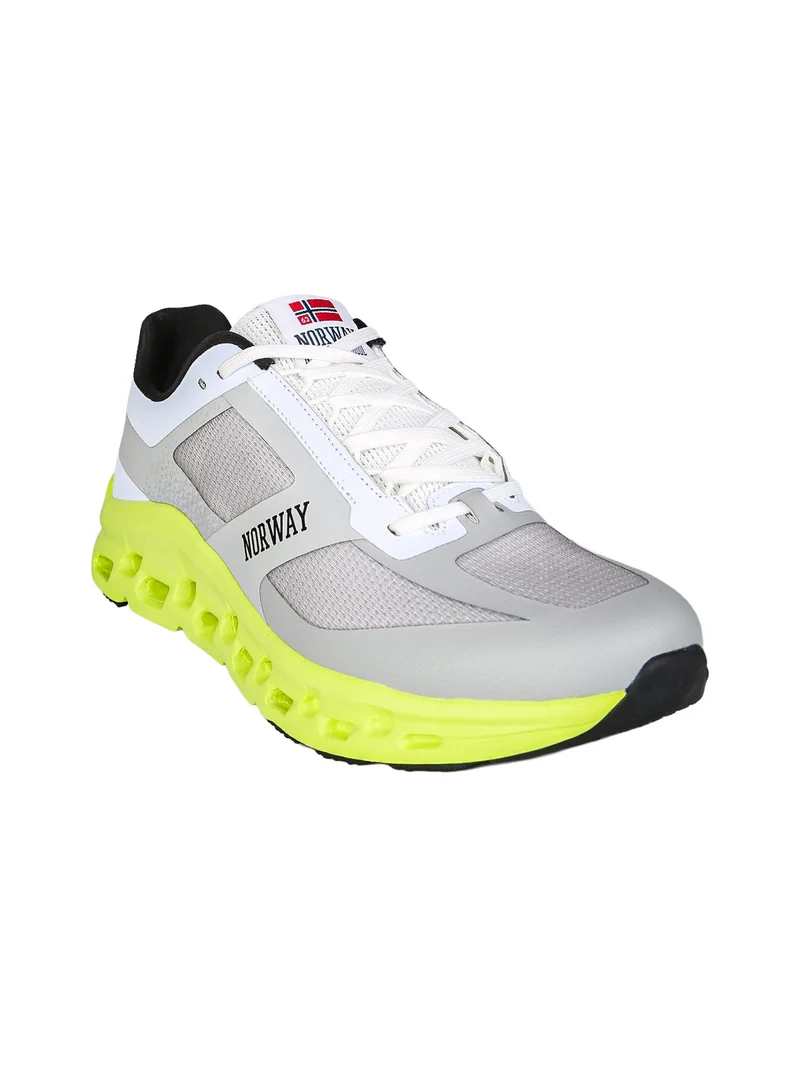 Sneakers sportive da uomo con intersuola geometrica - grigio