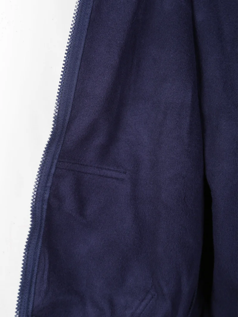 Felpa da ragazzi full zip con cappuccio e interno felpato - blu scuro