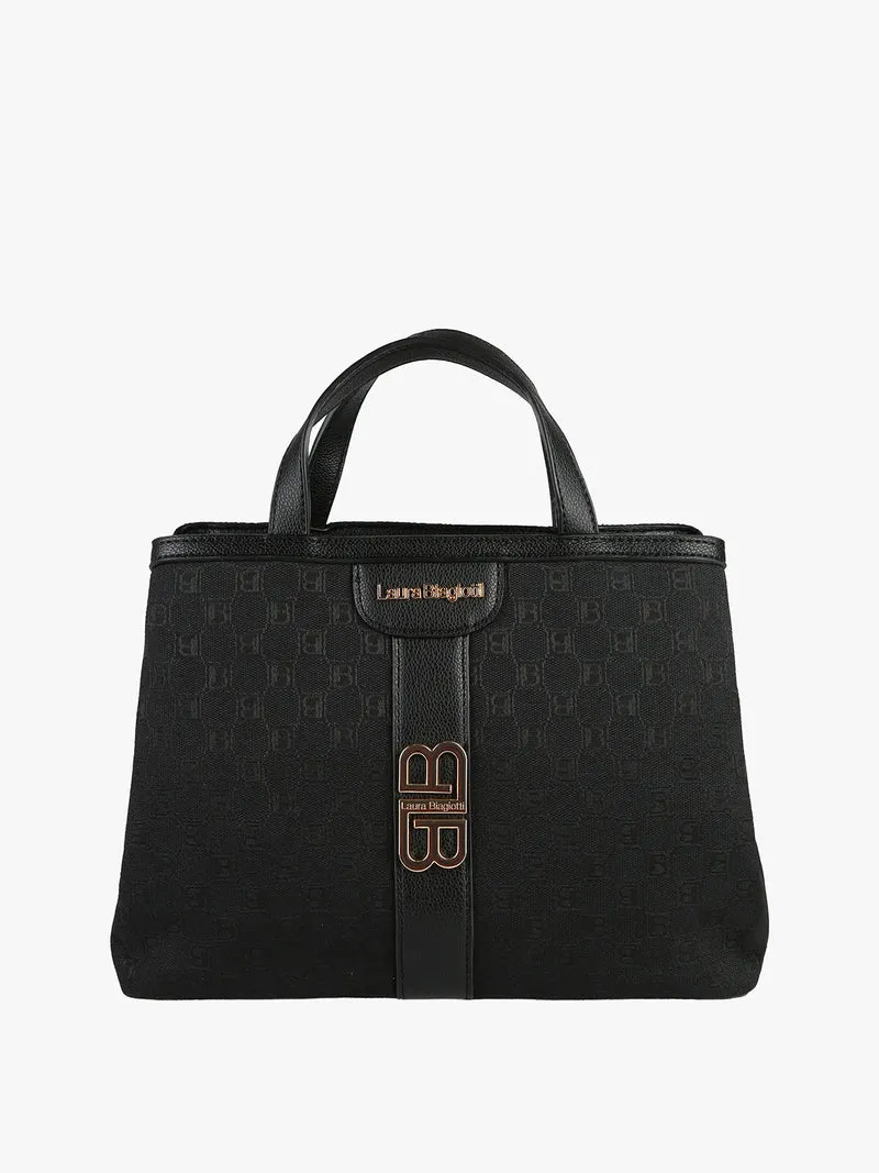 Borsa donna mini tote con doppi manici - nero