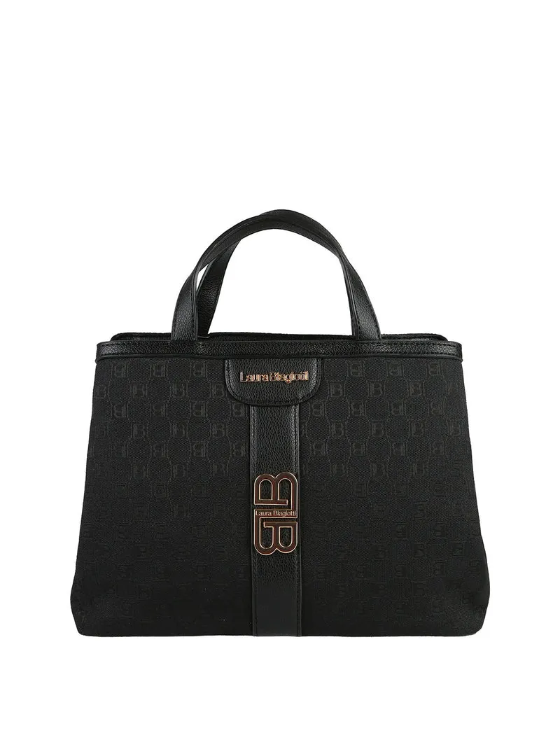 Borsa donna mini tote con doppi manici - nero