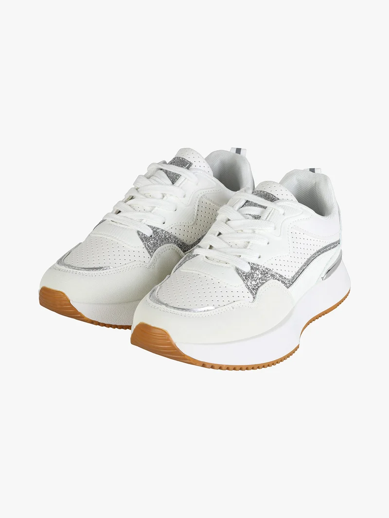 Sneakers donna sportive con platform - bianco