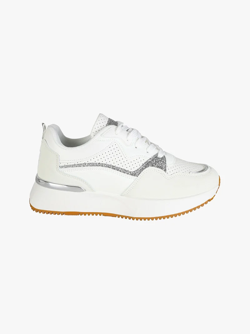 Sneakers donna sportive con platform - bianco