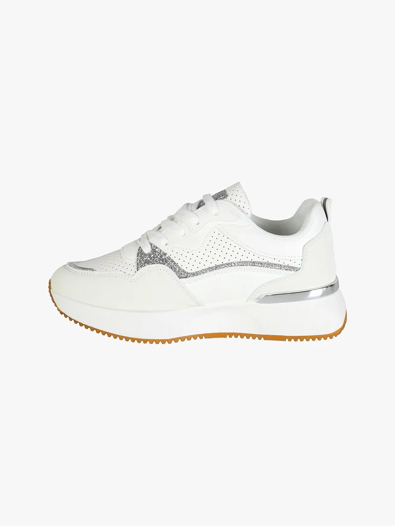 Sneakers donna sportive con platform - bianco
