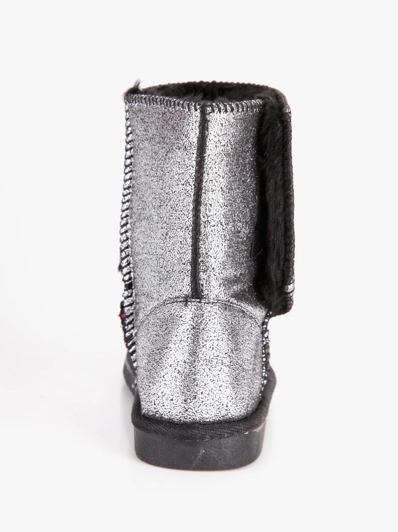 Stivaletti con pelo interno Nero/Argento