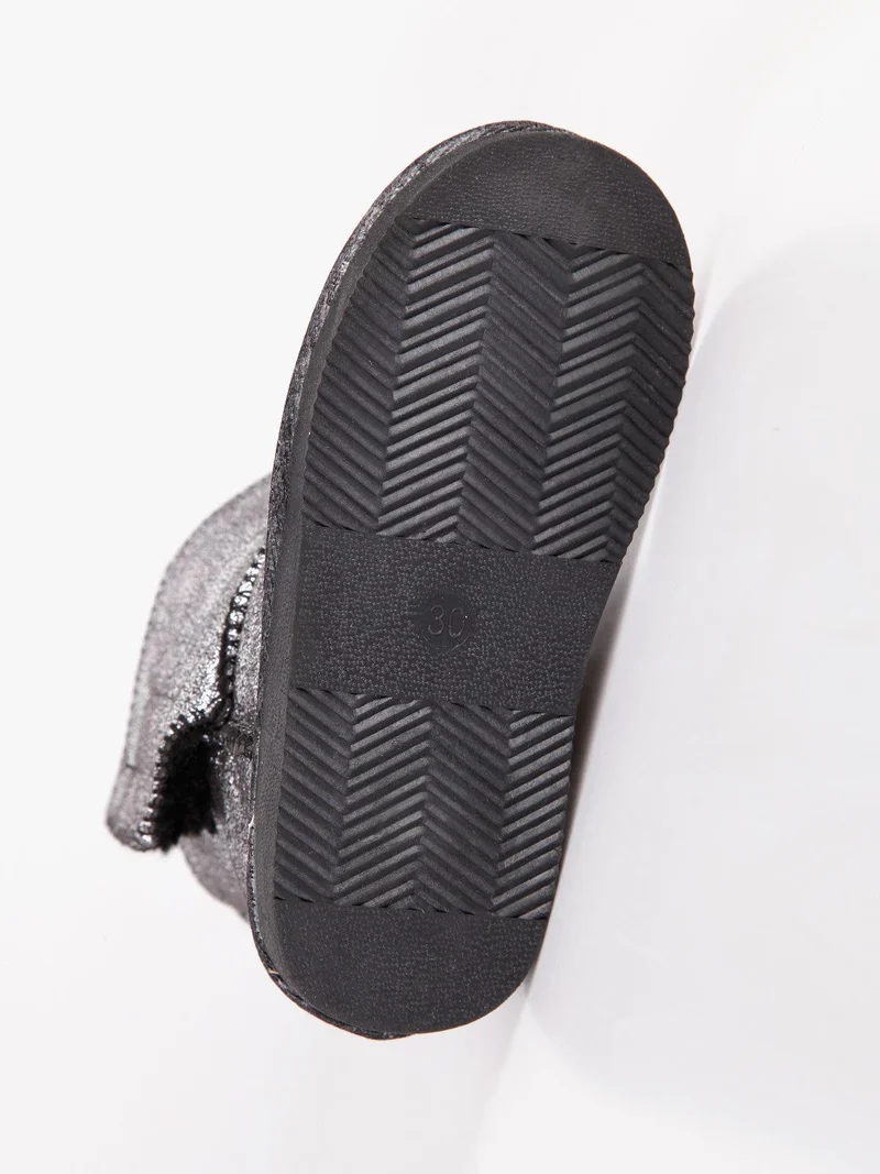 Stivaletti con pelo interno Nero/Argento