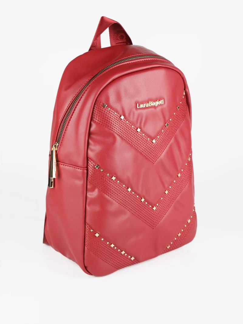 Zaino donna con borchie - rosso