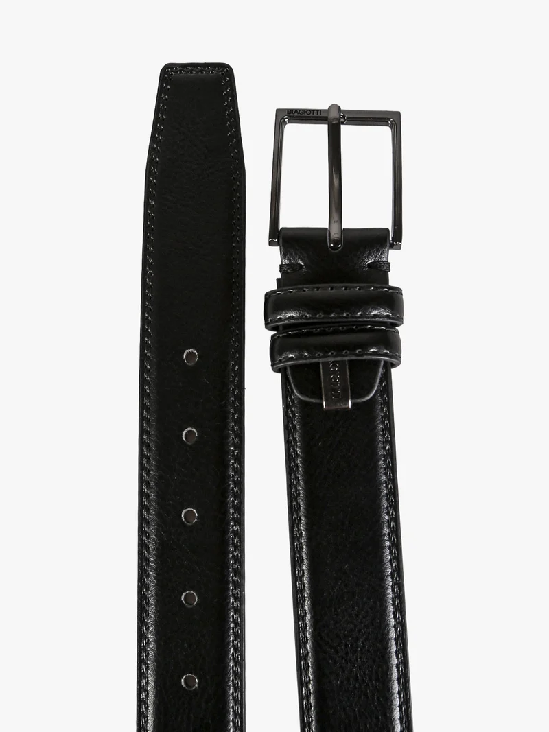 Cintura da uomo con fodera in pelle - nero
