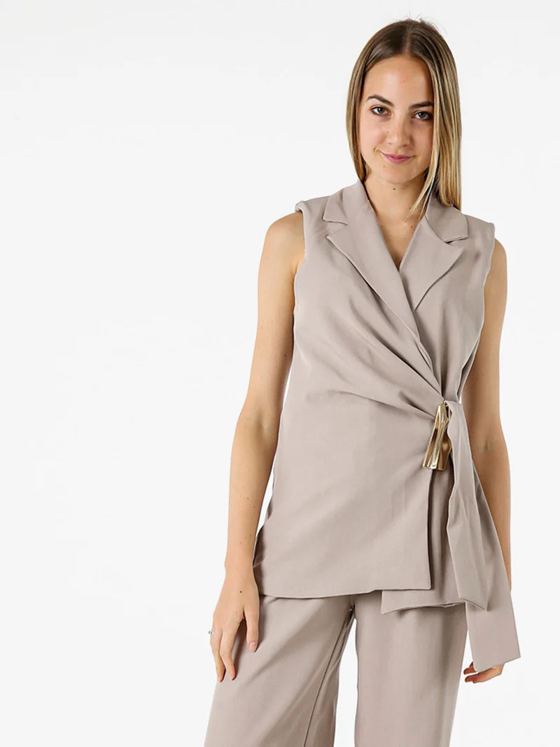 Gilet donna con dettaglio dorato - fango