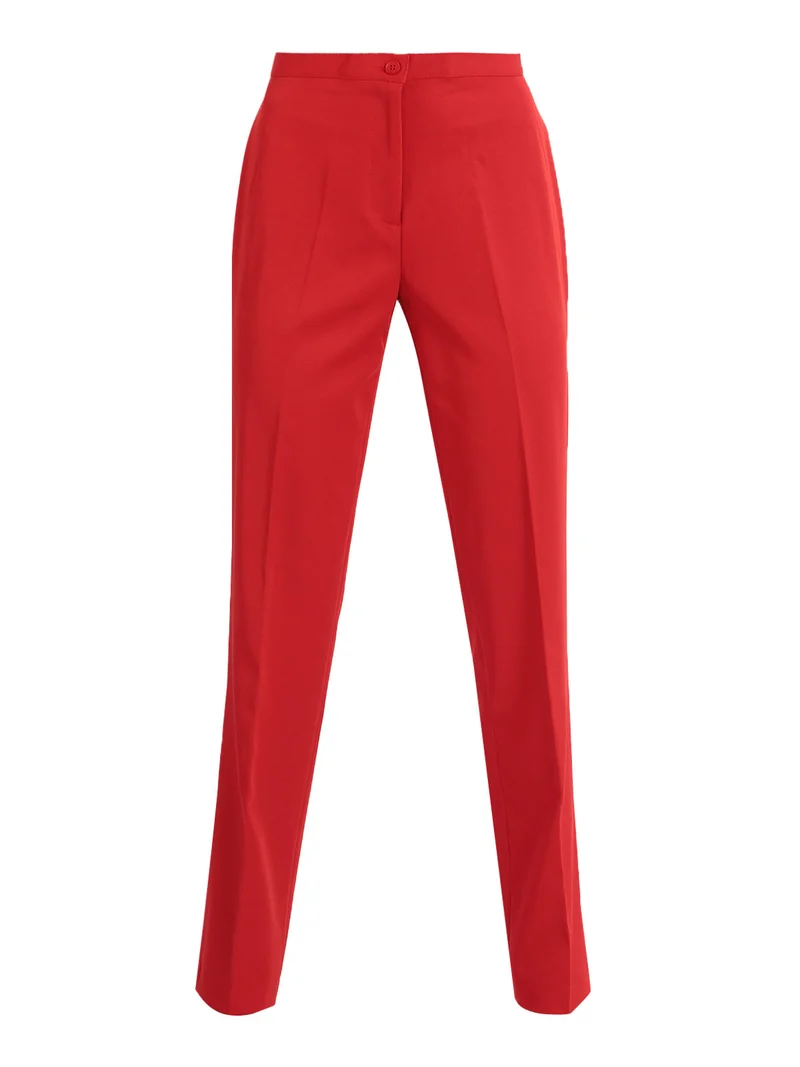 Pantaloni classici da donna a gamba dritta - rosso