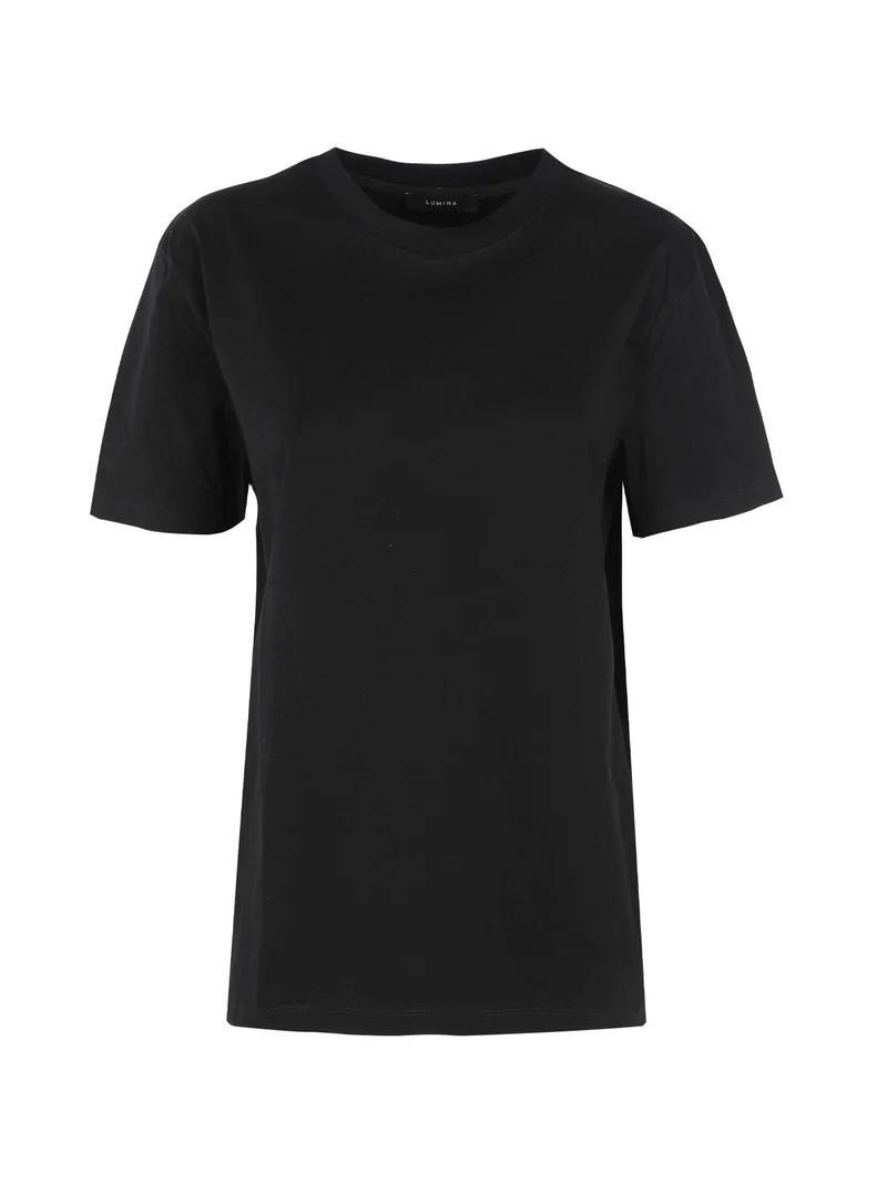 T-shirt donna girocollo tinta unita - nero