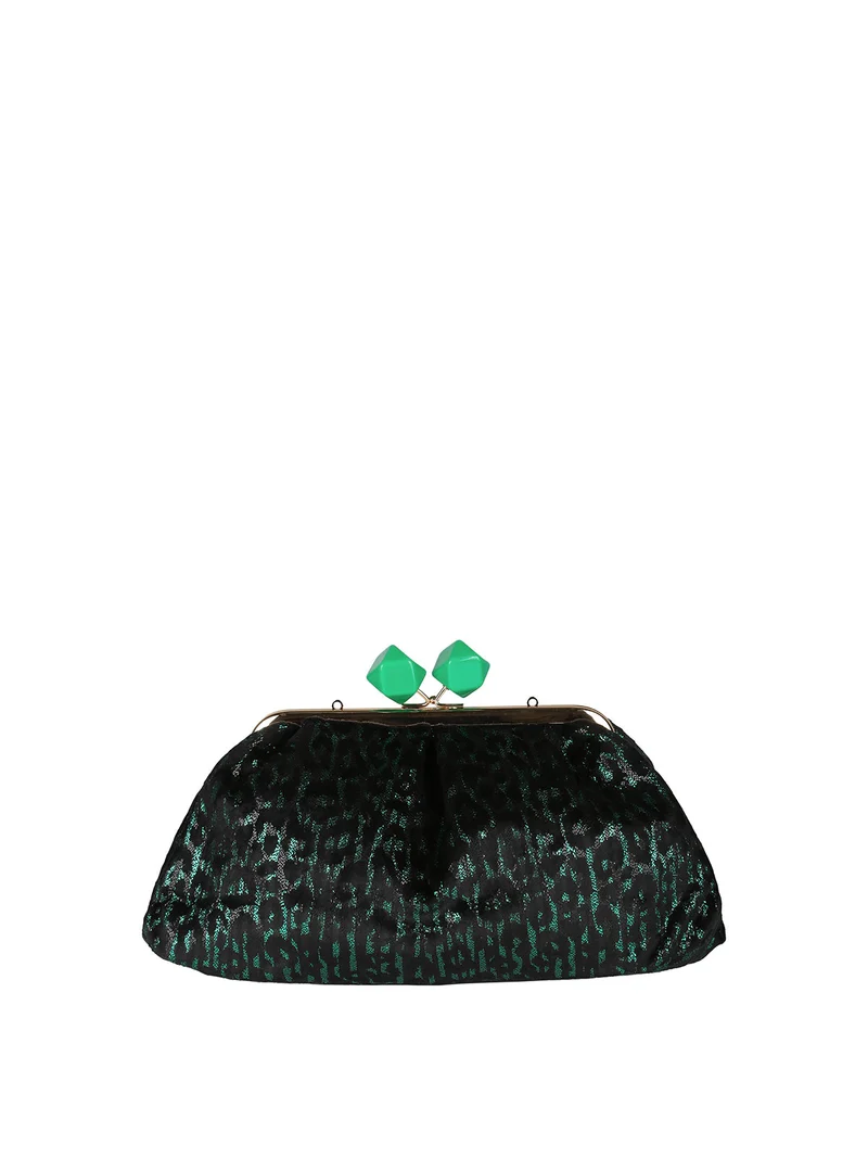 Borsa clutch da donna animalier - verde