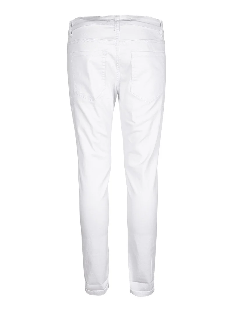Jeans slim fit uomo con strappi - bianco