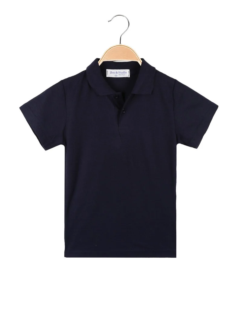 Polo bambino manica corta - blu scuro