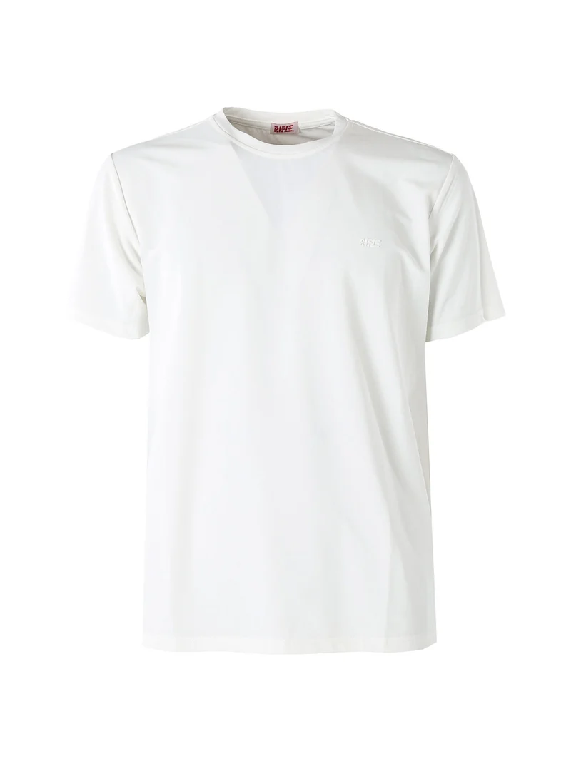 T-shirt girocollo da uomo in tessuto tecnico - bianco