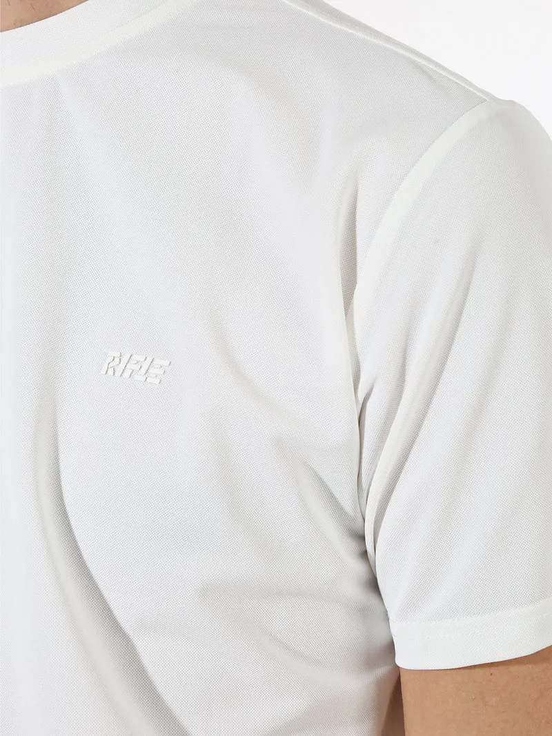 T-shirt girocollo da uomo in tessuto tecnico - bianco