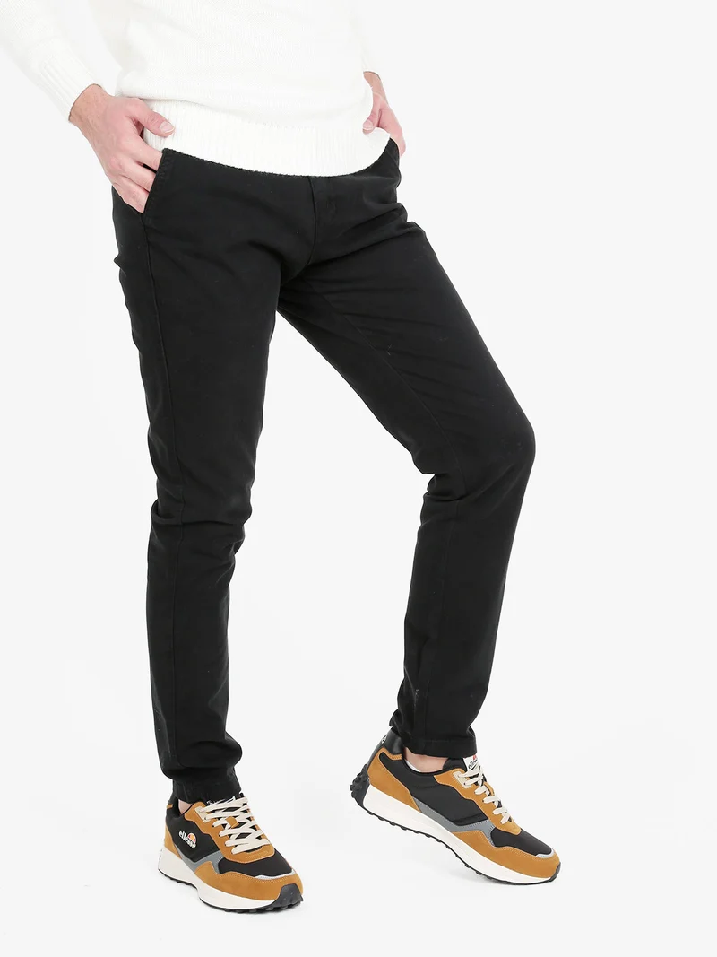 Pantaloni casual da uomo in cotone - nero