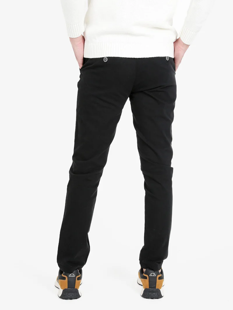 Pantaloni casual da uomo in cotone - nero