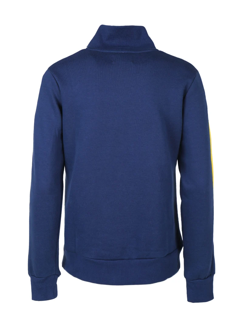 Felpa pesante da donna con zip completa - blu
