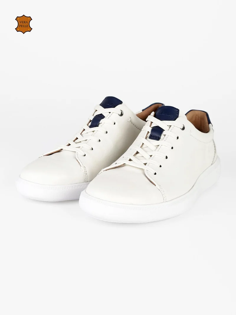 Cambro Low Sneakers in pelle uomo - bianco