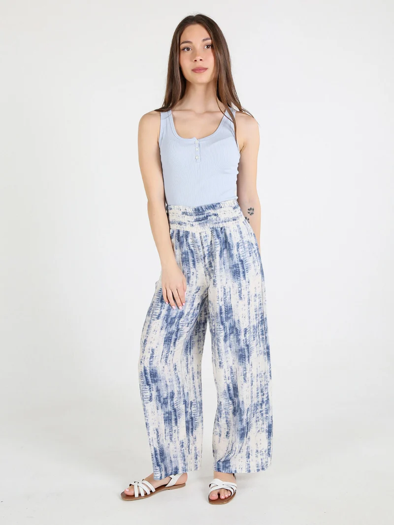 Top donna in cotone a costine - azzurro
