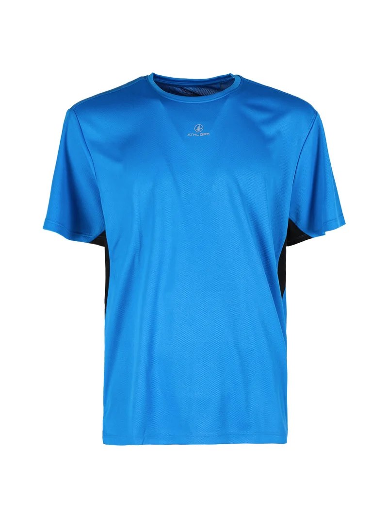 T-shirt sportiva da uomo in tessuto traspirante - blu