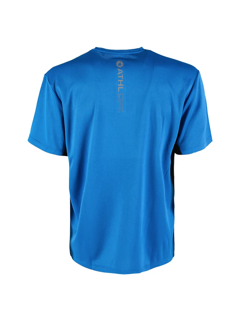 T-shirt sportiva da uomo in tessuto traspirante - blu