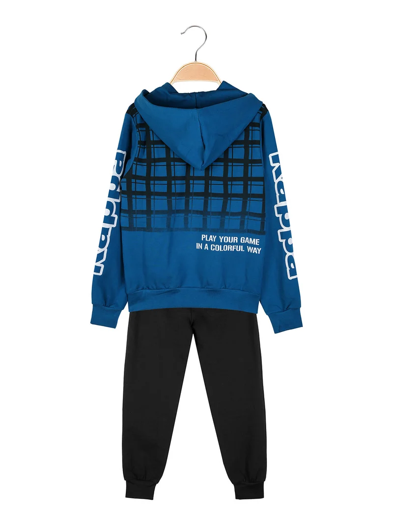 Completo tuta da ragazzo 2 pezzi con cappuccio - blu