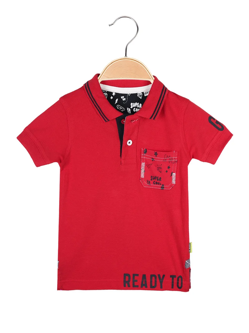 Polo da neonato a manica corta - rosso