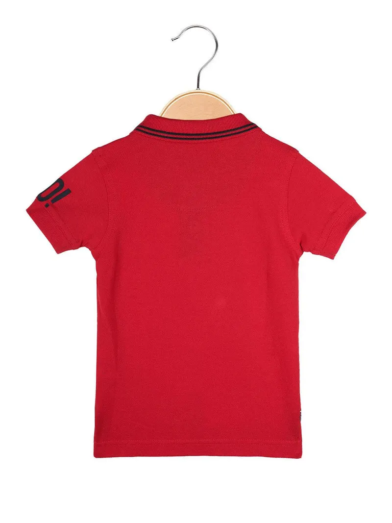 Polo da neonato a manica corta - rosso