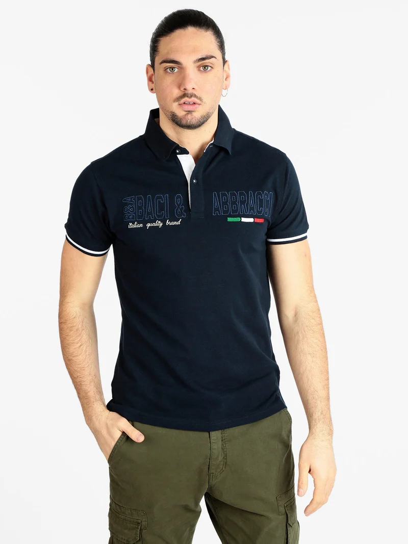 Polo da uomo manica corta - blu scuro