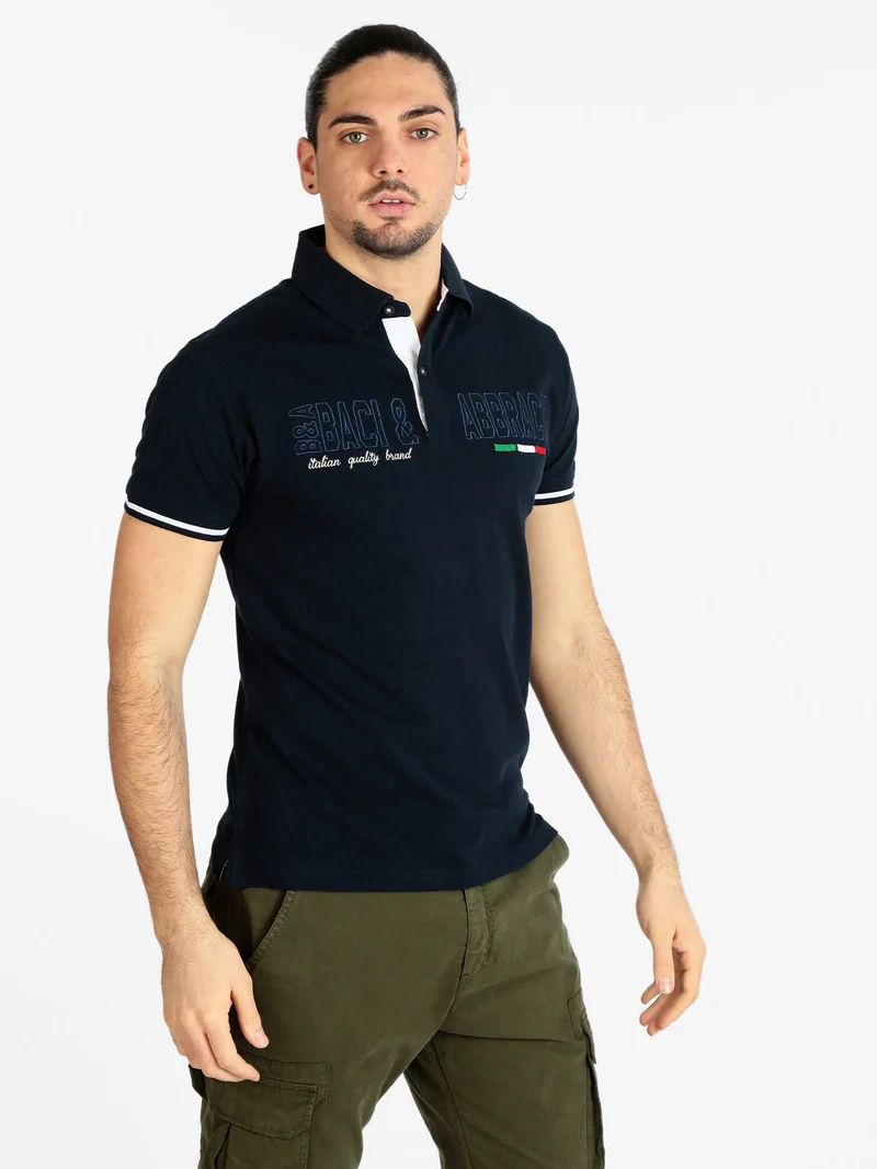 Polo da uomo manica corta - blu scuro