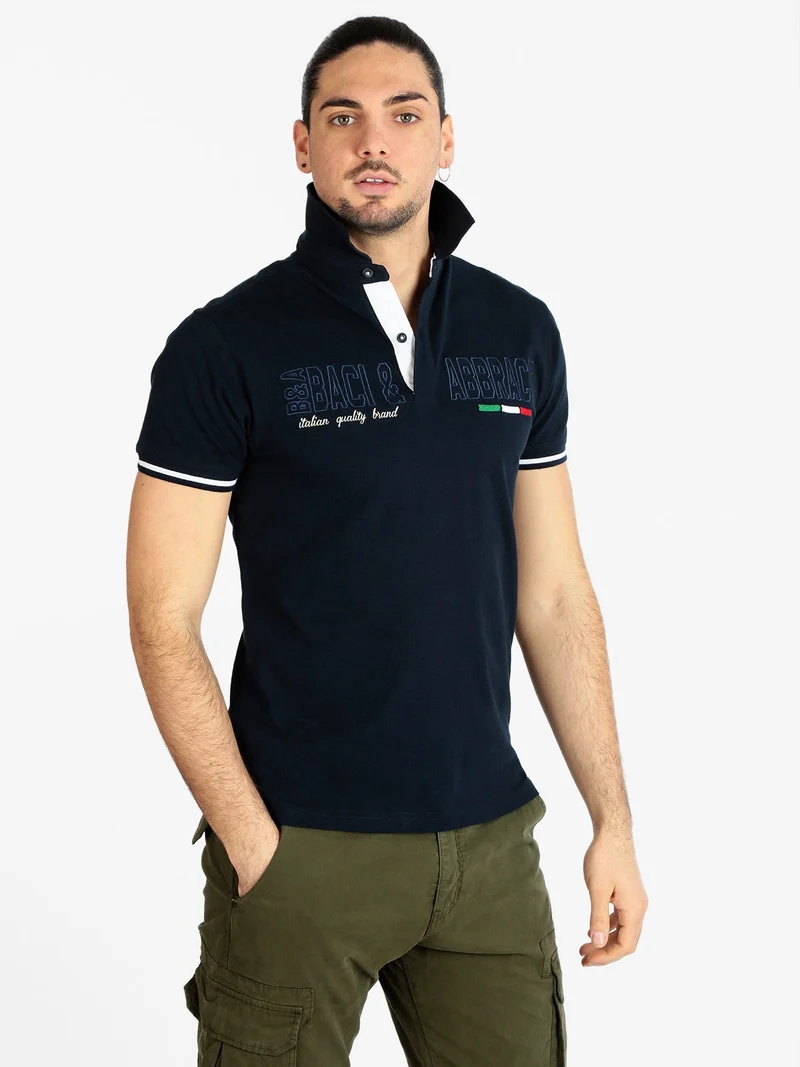 Polo da uomo manica corta - blu scuro