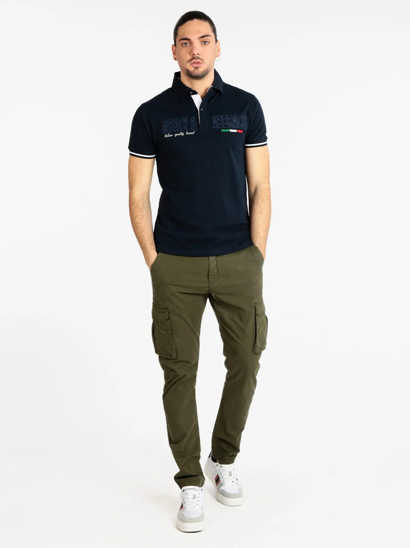 Polo da uomo manica corta - blu scuro