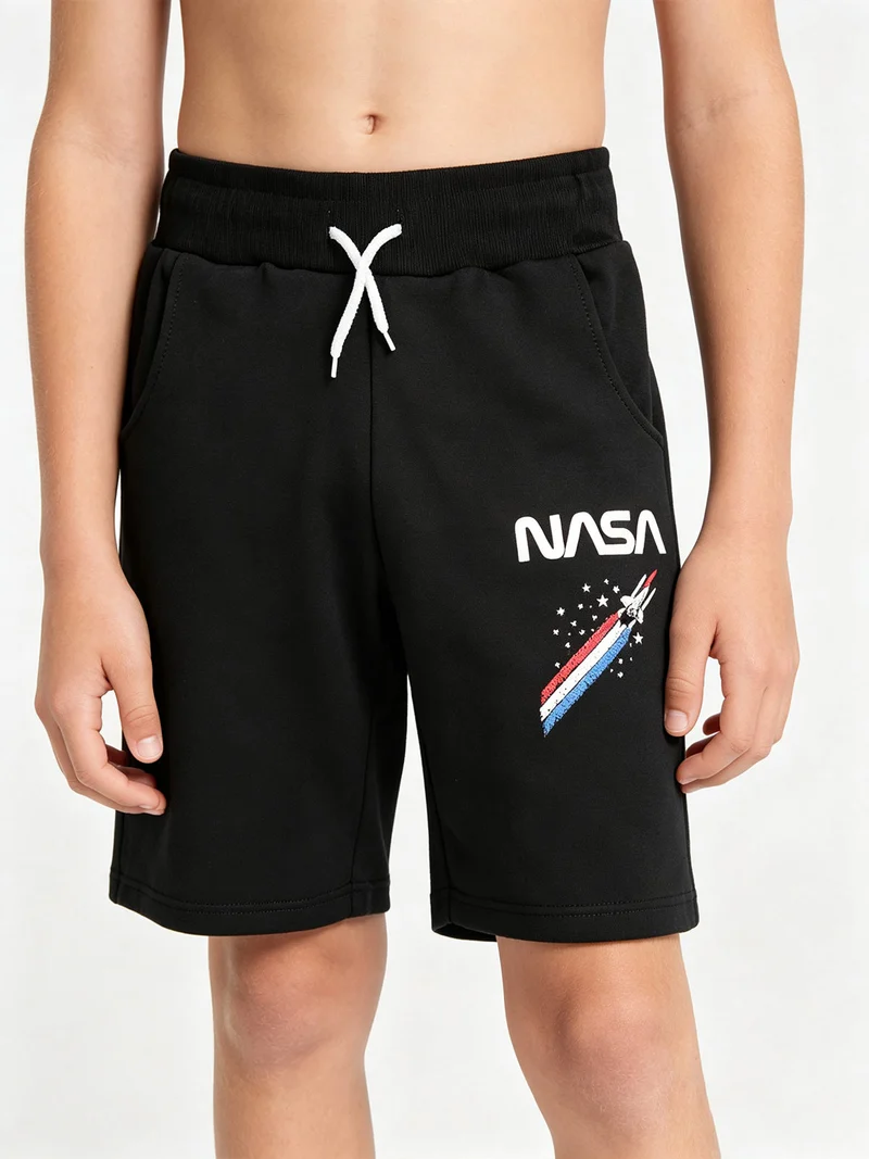 Bermuda sportivi da ragazzo con coulisse - nero